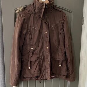 Stylish Women's Utility light winter Jacket in Rich Brown
